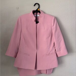 Preston & York Light Pink Women's Stand-Collar Blazer with skirt